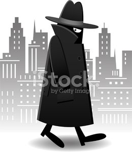 Men in Black with City Background Clipart Image.