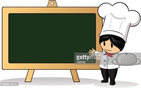 Top Chef And Menu Board Clipart Image.