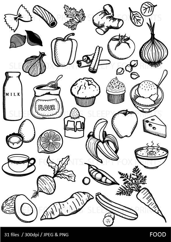 Food Clipart, Food clip art, Menu Clipart, Ingredients.