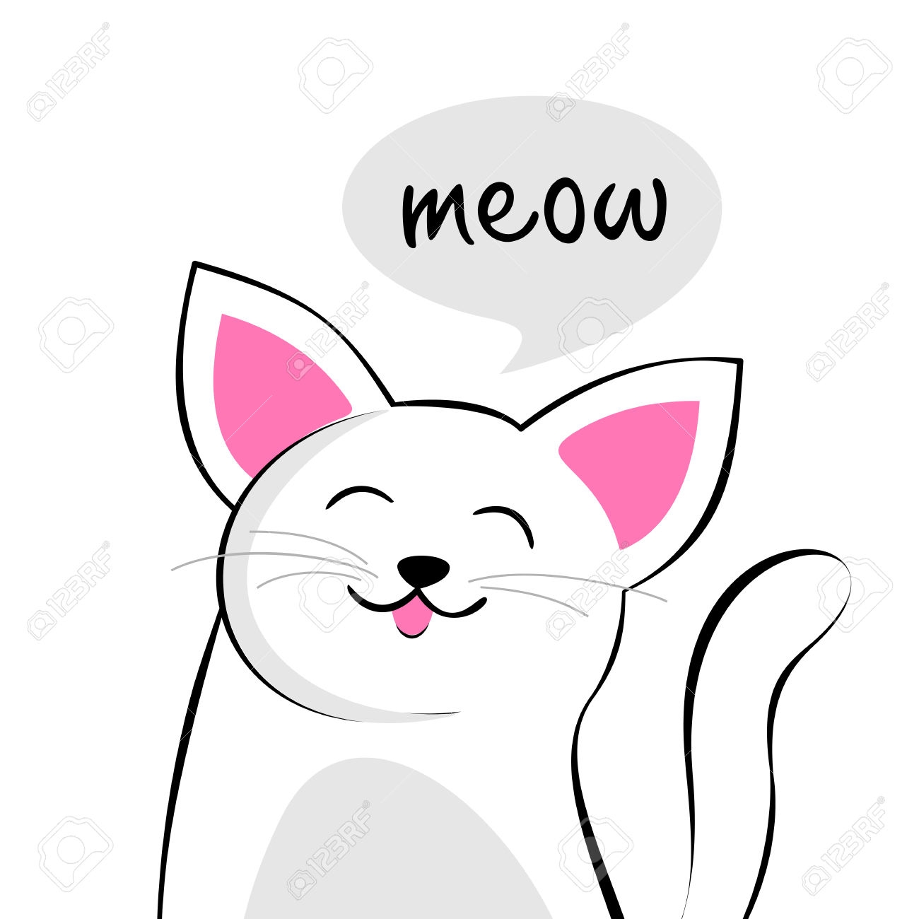 Cat meow clipart.