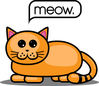 Cat meow clipart.