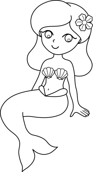 Mermaid Clipart Black And White.