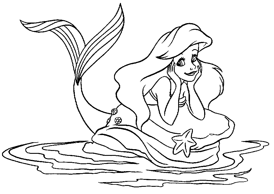 Clipart Mermaid Black And White.