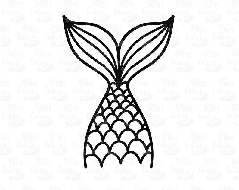 Mermaid Tail Clipart Black And White 10 Free Cliparts Download Images