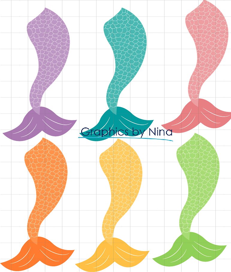 26 Mermaid Tails free clipart.
