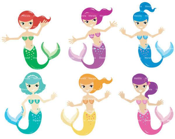 Clip art mermaids.