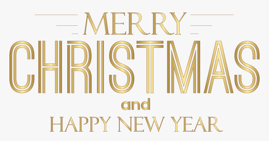 Merry Christmas And Happy New Year Text Png Clip Art.