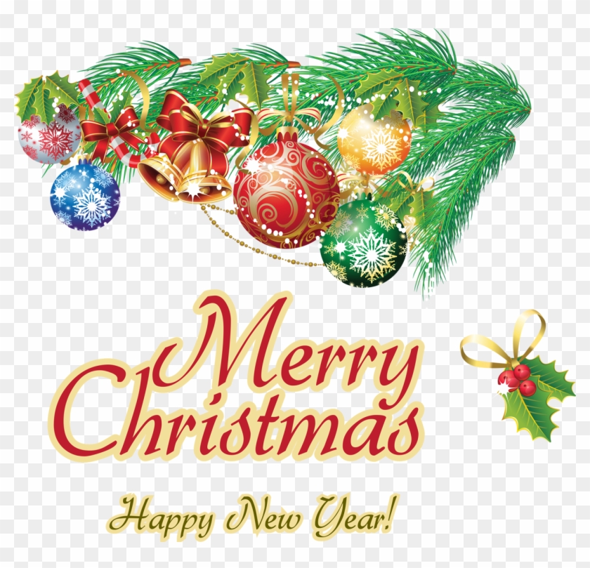 Merry Christmas & Happy New Year Clip Art 