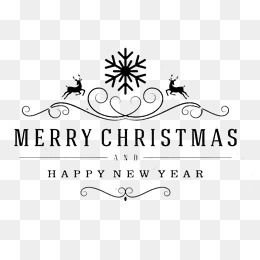 Black Merry Christmas Wordart, Title Box, Snowflake, Deer.