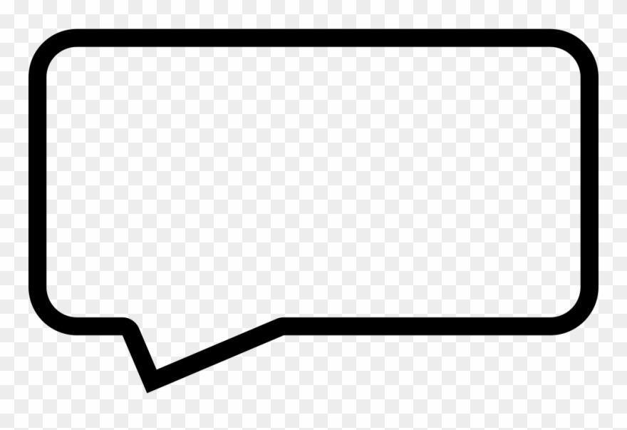 Message Speech Bubble Outline Of Rectangular Shape.