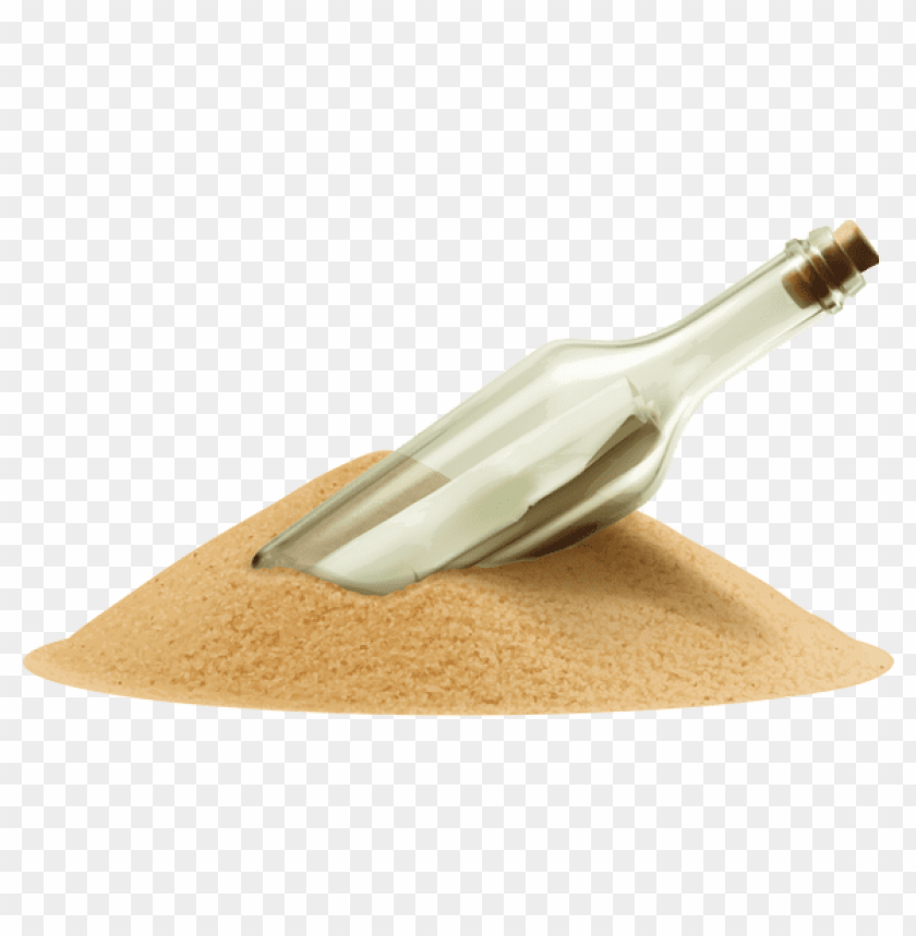 Download message in bottle into the sand clipart png photo.