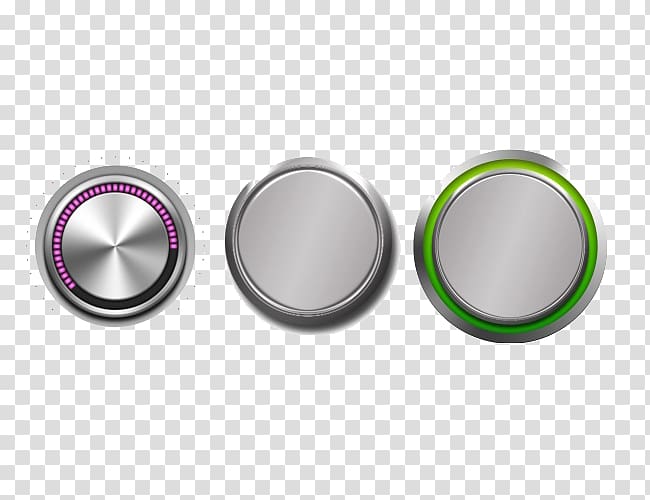 Three round gray knobs illustration, Push.