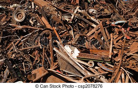 Stock Photo of Large Pile of Scrap Metal.