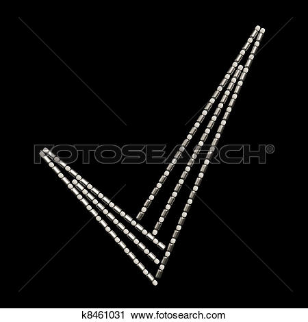 Clipart of Success Sign made from metallic seed beads isolated on.
