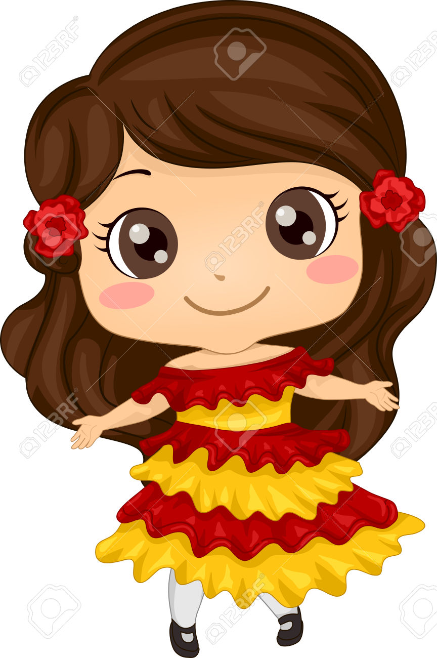 Mexican Girl Clipart.