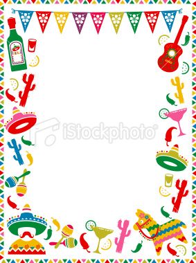 A Mexican themed border. Ideal for menus or party invites.