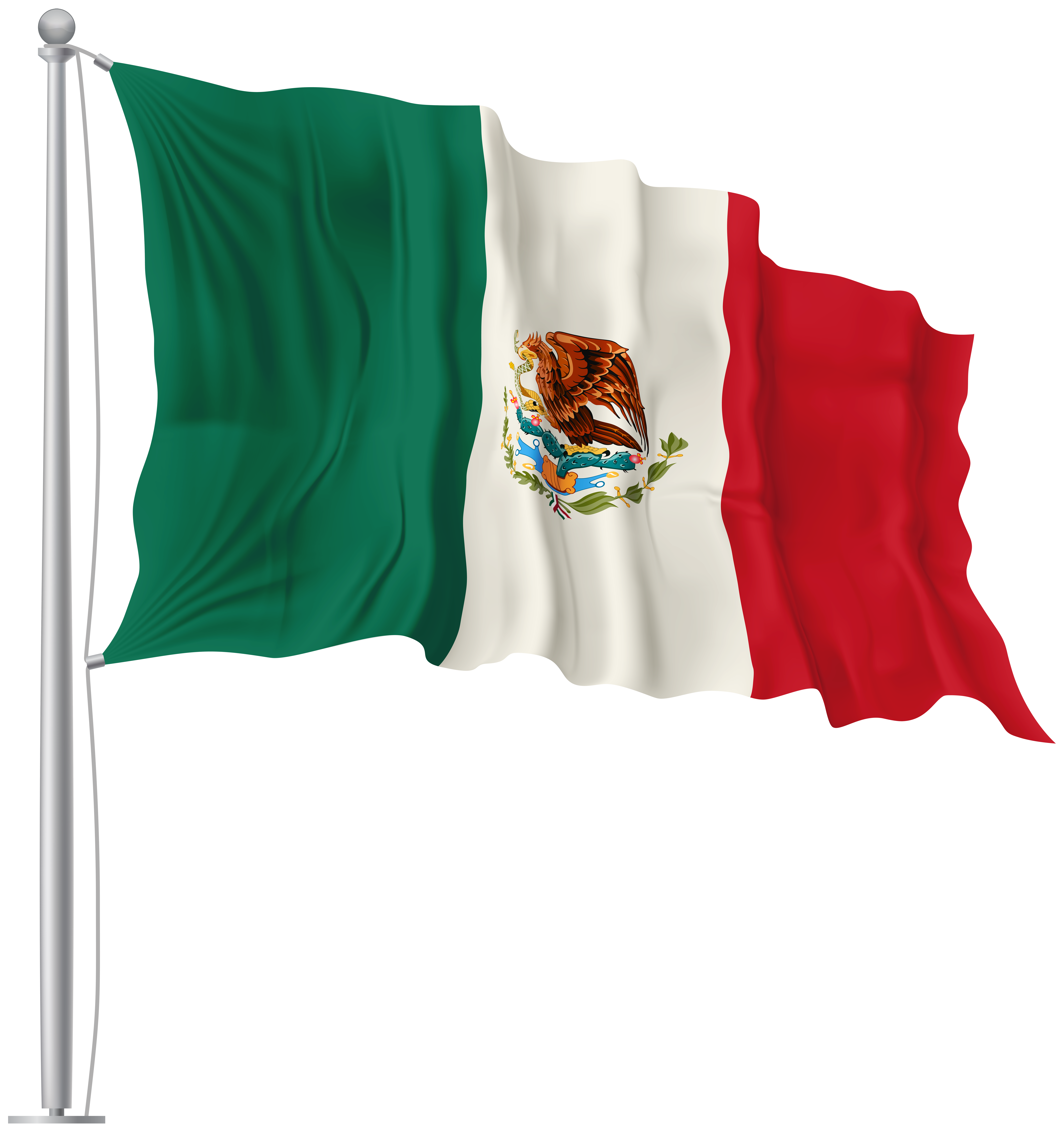 Mexico Waving Flag PNG Image.
