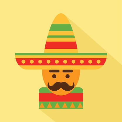 Mexican man in sombrero Clipart Image.