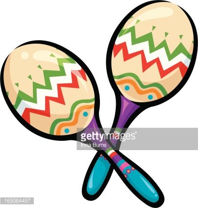 Fiesta Mexican Maracas Clipart Image.