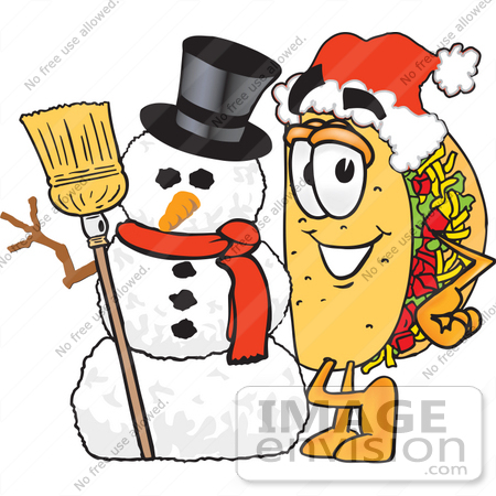Clip Art Graphic of a Crunchy Hard Taco Character With a.