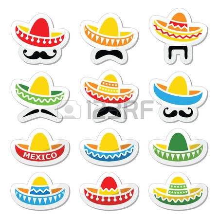 mexican: Mexican Sombrero hat with moustache or mustache.