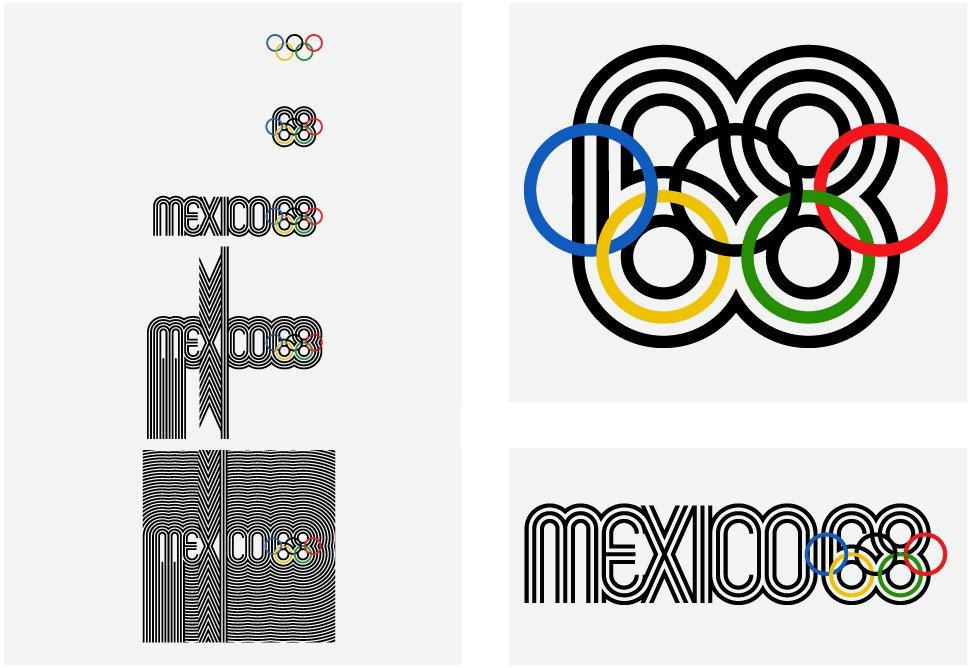 1968 Mexico Olympics Logo and Brand Identity by Lance Wyman.