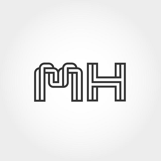 Initial Letter Mh Logo Template Template for Free Download.