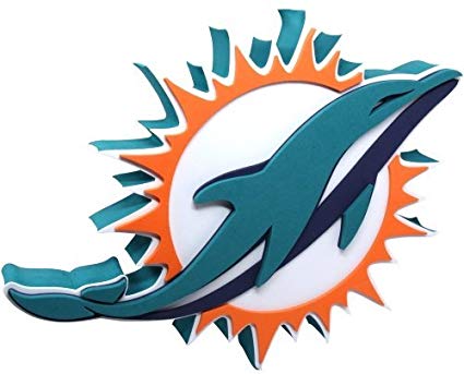 Miami Dolphins 3D Foam Logo Sign.