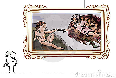 Michelangelo Adam God Stock Illustrations.
