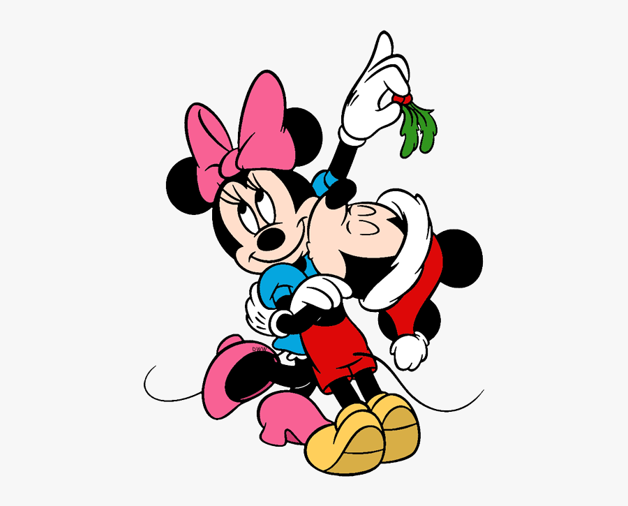Mailbox Mickey Kissing Minnie Under Mistletoe.