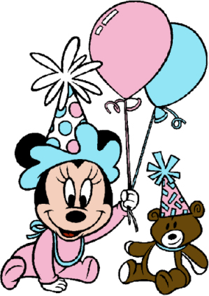 Baby Mickey Mouse 1st Birthday Clip Art.