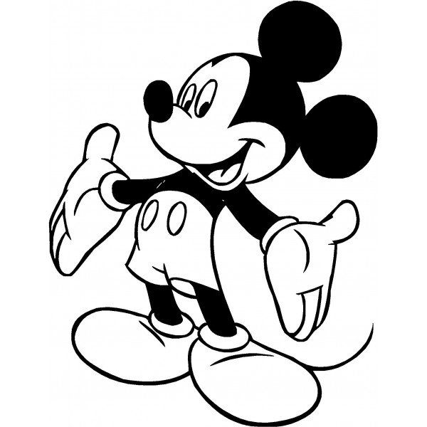 Black and white mickey mouse clipart.