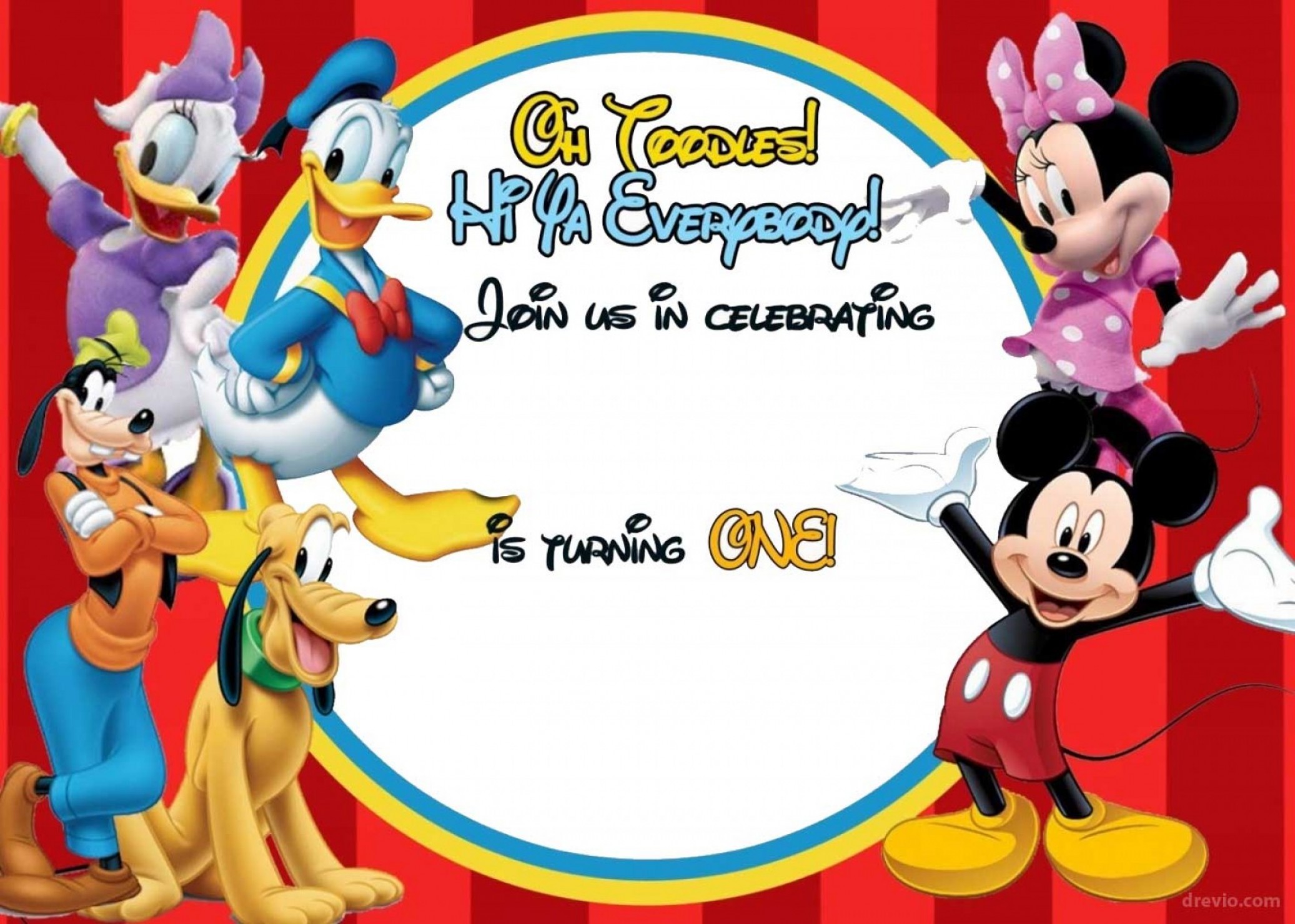 Free Mickey Mouse Clubhouse Birthday Invitations.