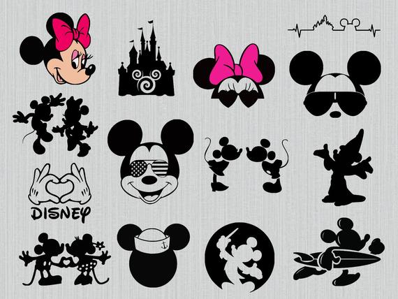 Walt Disney svg bundle, mickey mouse sunglasses svg, minnie mickey kissing  svg, disney castle svg, walt disney clipart, dxf, png.
