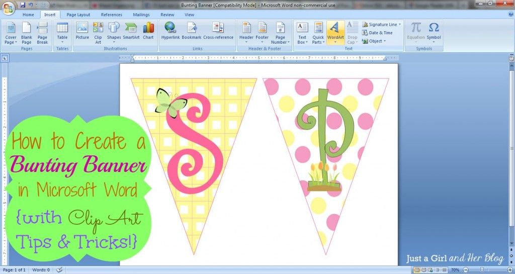 How to Make a Bunting Banner in Word {with Clip Art Tips and.