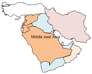 Middle East Map Clipart.