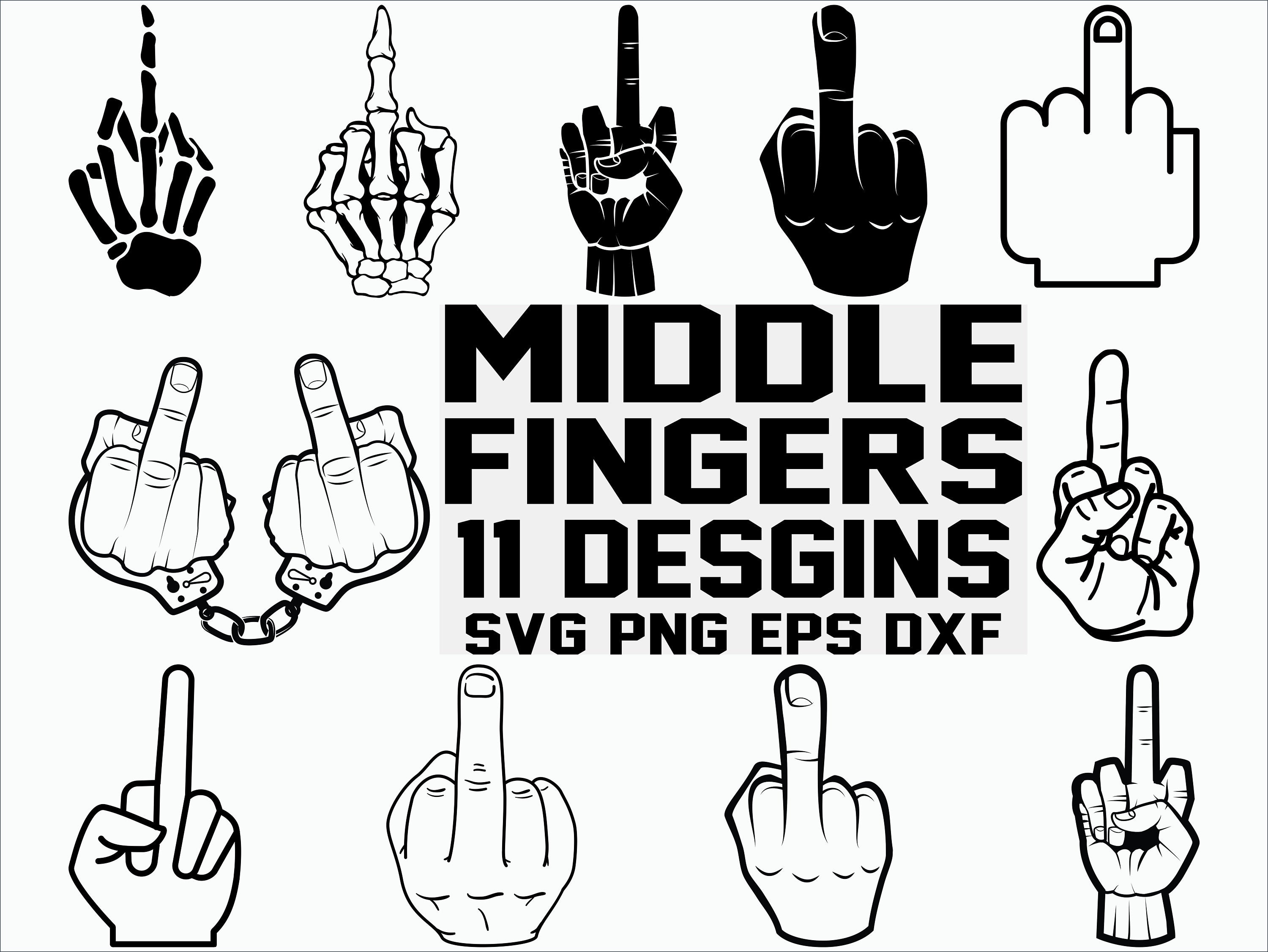 Middle Fingers SVG / Skeleton Hand Svg/ Middle Finger Clipart/ Middle  Finger vector/ Silhoutte Files For Cricut/ Cut File/ Printable.