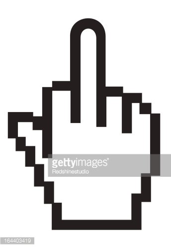 Computer middle finger hand icon Clipart Image.