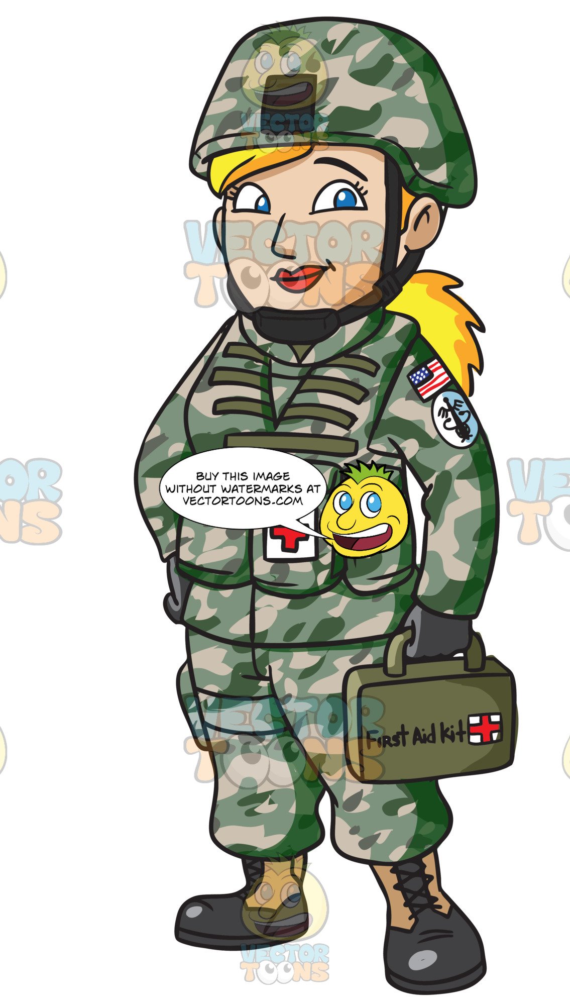 A Female Army Medic.