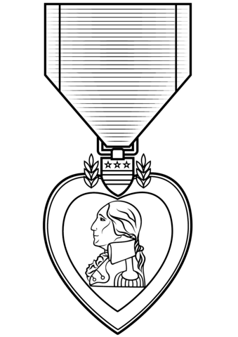 Purple Heart Medal coloring page.