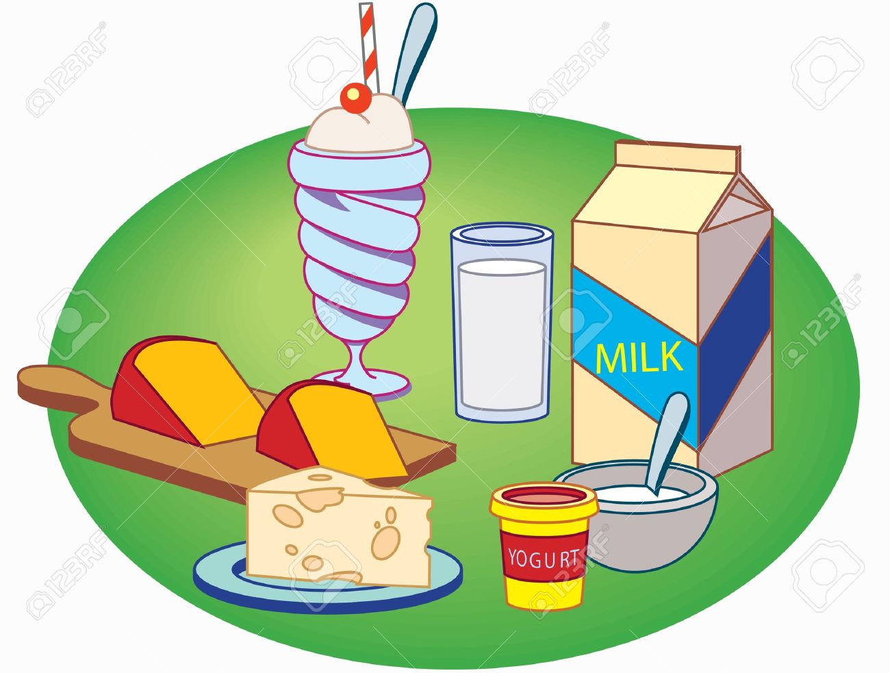 This Is Image A Few Milk Products Royalty Free Cliparts, Vectors.