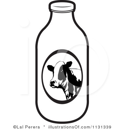 Vintage Milk Bottle Clipart.