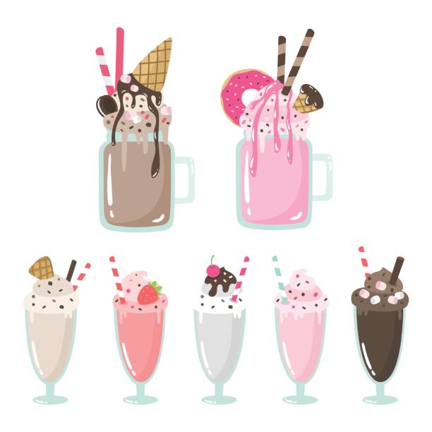 Best Milkshake Illustrations, Royalty.