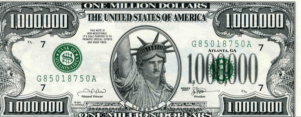 One Million Dollar Bill Clipart.