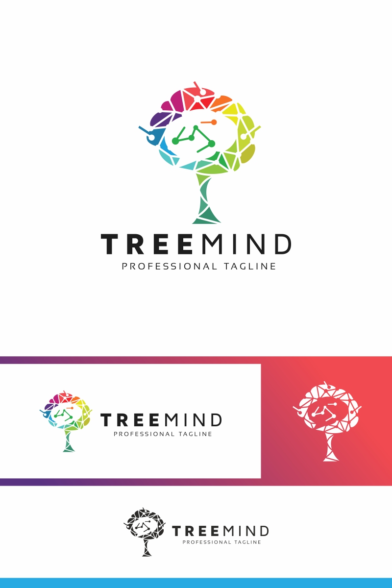 Tree Mind Logo Template.