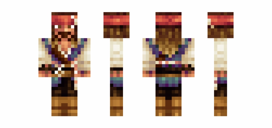Minecraft Skin Captain Jack Sparrow, HD Png Download.