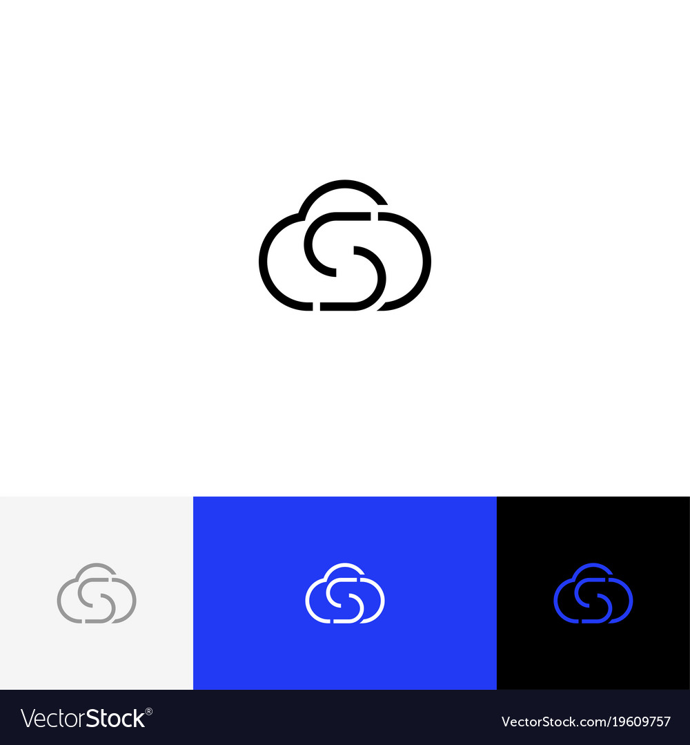 Clod icon with letter s minimalism logo.