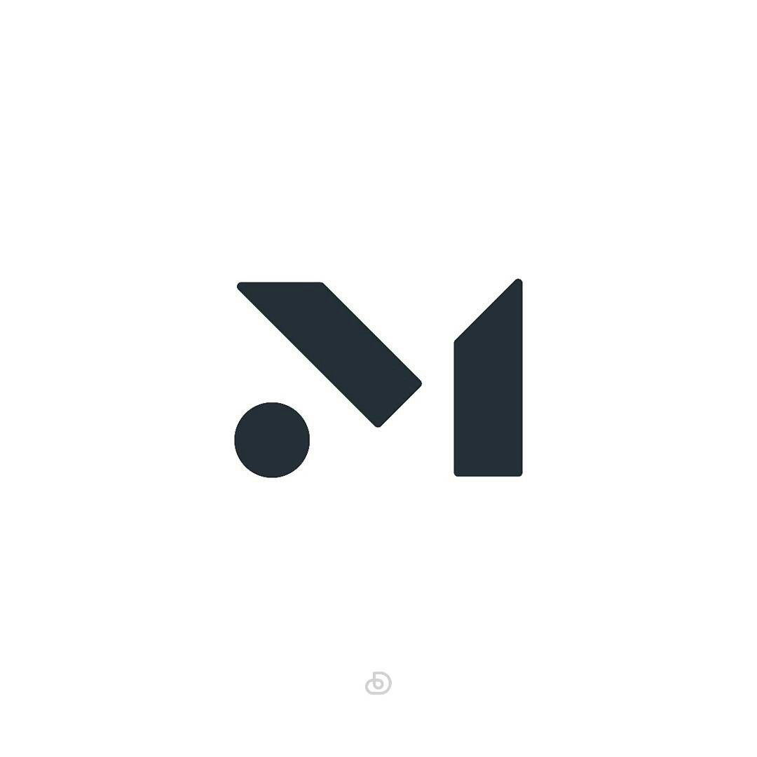 M monogram bold, modern and minimalistic #brandmark #Logo.