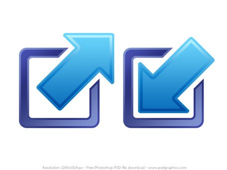 PSD minimize and maximize icons, Clipart.