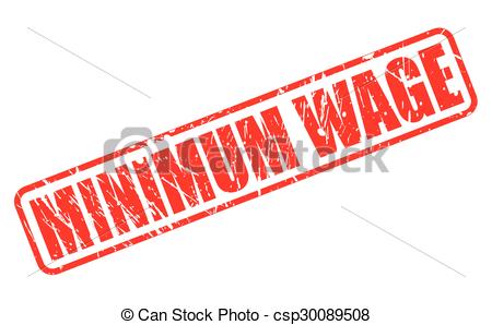 Vector Clipart of MINIMUM WAGE red stamp text on white csp30089508.